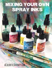 Video making your own spray inks using Color Burst by Ken Oliver with Carolyn Dube