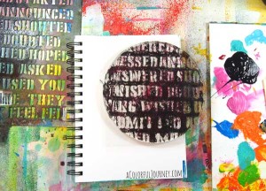 Video showing what a round Gelli Plate can do including in an art journal-so many many things!