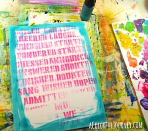Step by step art journaling a stenciled face with a big Oops with a BIG message