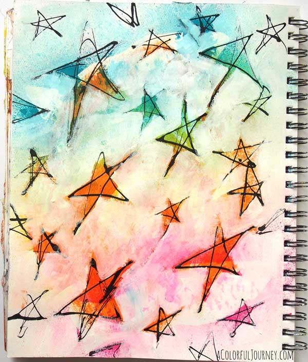 Video of a pipette and India ink art journal page inspired by Sue Pelletier's book 