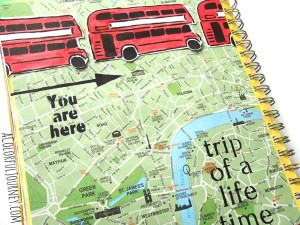 Using travel stencils tutorial in an art journal with Carolyn Dube