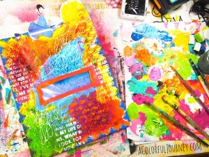 using leftover paints to play step by step tutorial by Carolyn Dube