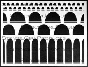 Arched Aqueducts stencil by Carolyn Dube for StencilGirl Products