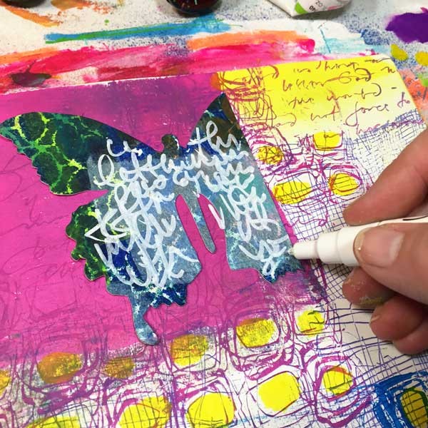 Using deli paper in an art journal 