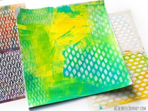 I've created a video showing how I used Gelli® printing as a starting point to create stenciled papers