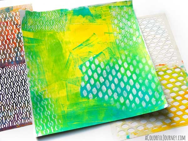 I've created a video showing how I used Gelli® printing as a starting point to create stenciled papers