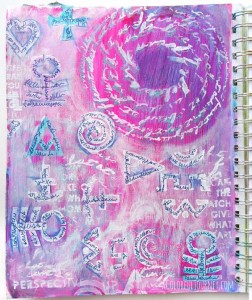 I'm art journaling with stencils and sharing it step by step as I find the door to another world or you could say letting my imagination run wild