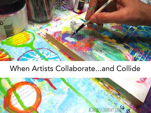 A friend and I video taped our art play as we traded canvases after each step - see how it all turned out!