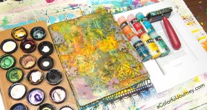 Old paint lids become an upcycled tool for making patterns for Gelli printing®! Lots of info in the video!