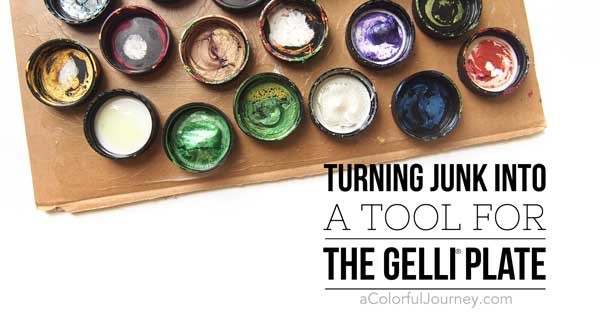 Old paint lids become an upcycled tool for making patterns for Gelli printing®! Lots of info in the video! 