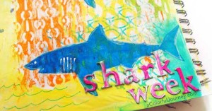 Couldn't get sharks off the brain so they ended up in my art journal! Captured it all on video too! Inspired by Discovery Channel's Shark Week