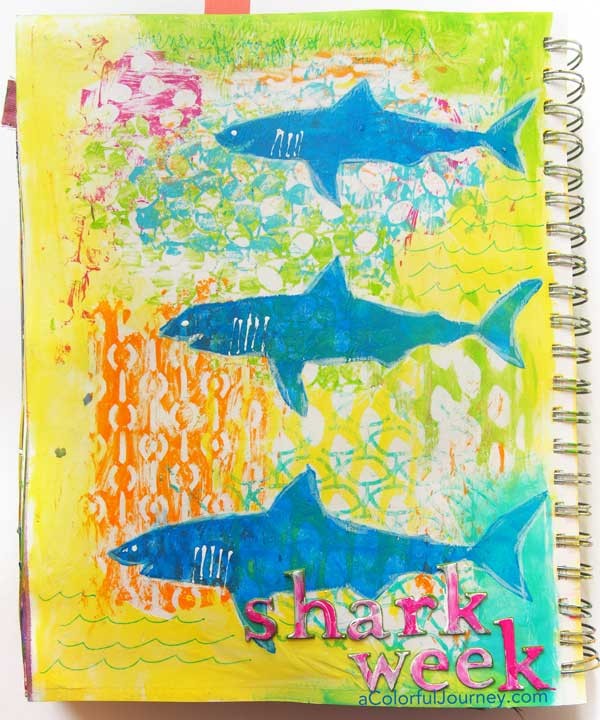 I remember Shark Week from when I was a kid so I decided to make a video and art journal page in honor of it