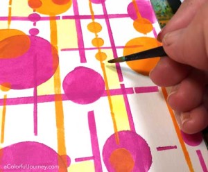 She shows how with just a twist of the stencil, it creates a whole different look in the video - so easy!