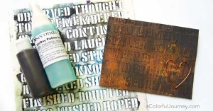 Carolyn plays with VerDay paint and patina to turn paper into old rusted pattern with a stencil in a fun video