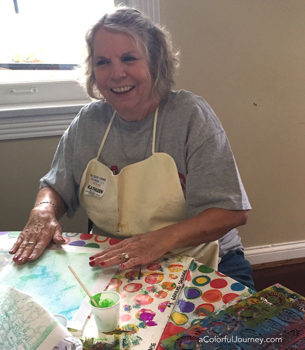 The fun from the play at a Gelli printing® workshop with Carolyn Dube