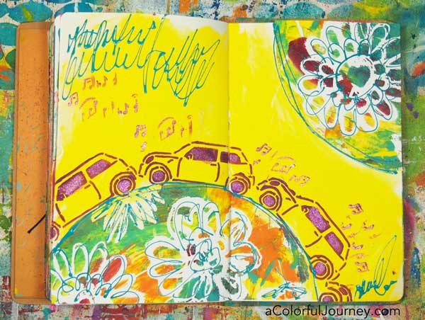 What happens when Carolyn Dube listens to happy 70's music while art journaling? Check out the video! 