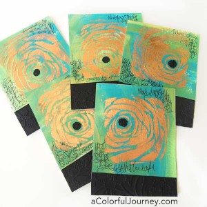 She's got a video showing to do copper foiling creating art journal style cards! with StencilGirl stencils and USArtQuest!