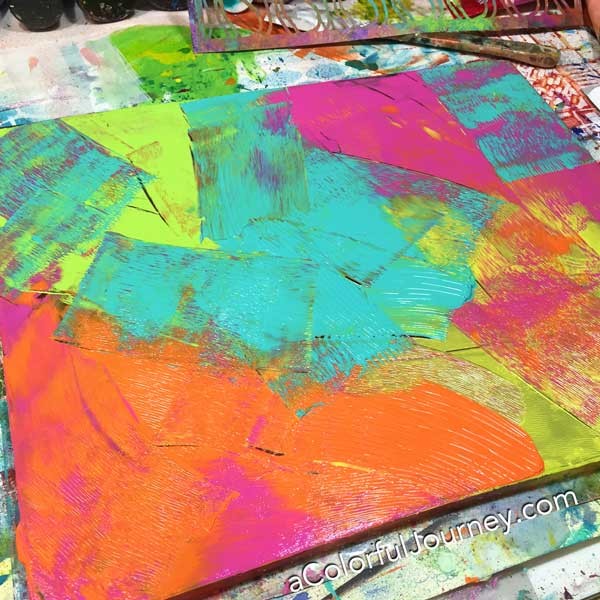 Carolyn just couldn't stop making Gelli prints!