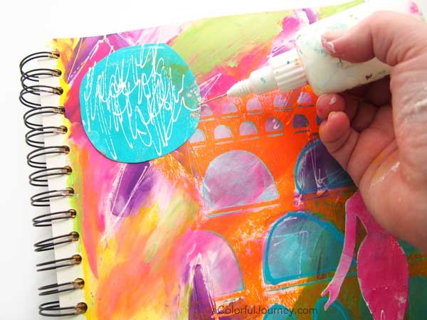 Carolyn is sharing how she went step by step from loving her art journal page to hating it and back again to loving it.