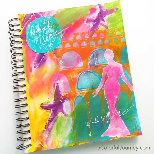 Carolyn is sharing how she went step by step from loving her art journal page to hating it and back again to loving it.