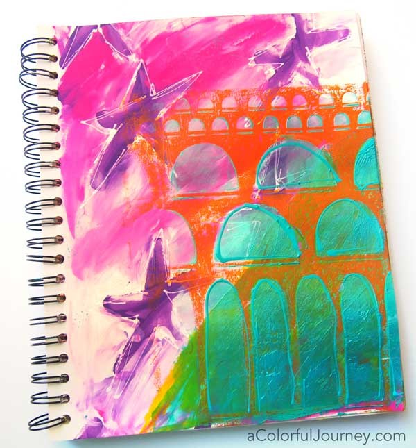 Carolyn is sharing how she went step by step from loving her art journal page to hating it and back again to loving it.