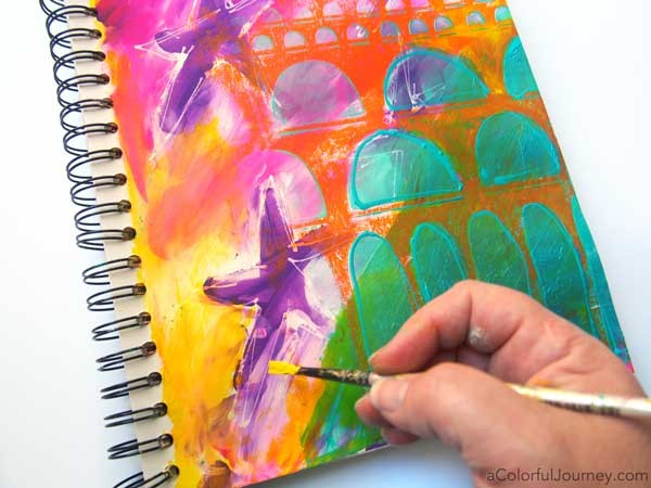 Carolyn is sharing how she went step by step from loving her art journal page to hating it and back again to loving it.