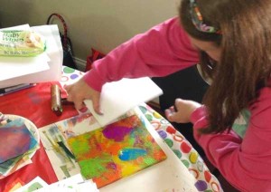The fun from the play at a Gelli printing® workshop with Carolyn Dube