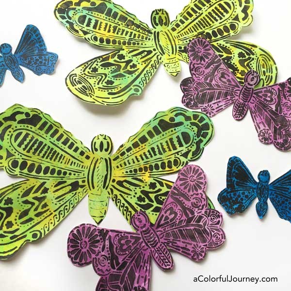 Video creating a fun layered butterfly book for journaling from a stencil