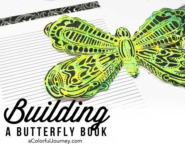 Video creating a fun layered butterfly book for journaling from a stencil