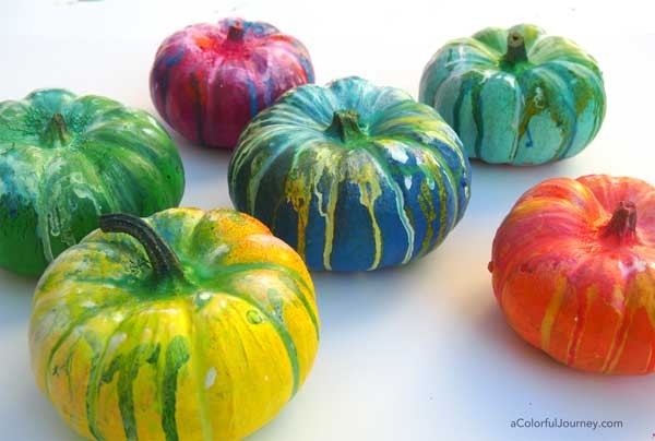 What I learned painting pumpkins...and how ended up just using spray inks on them.