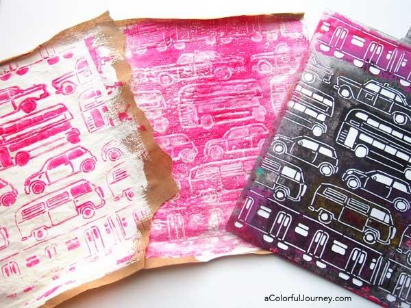 Video showing how to get use a Gelli Plate and a stencil to make wrapping paper and then create quick sewn pouches to wrap advent calendar gifts quickly!