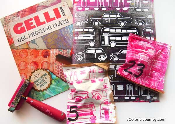 Video showing how to get use a Gelli Plate and a stencil to make wrapping paper and then create quick sewn pouches to wrap advent calendar gifts quickly! 