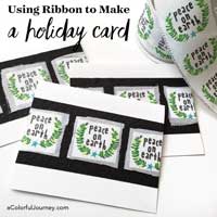 What do you do with holiday ribbon that's on sale? Use a little sparkle and make quick cards with them! See how in the video!