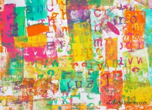 Video Using a Little Gelli Plate® and a Big Stencil for Happy Art Play