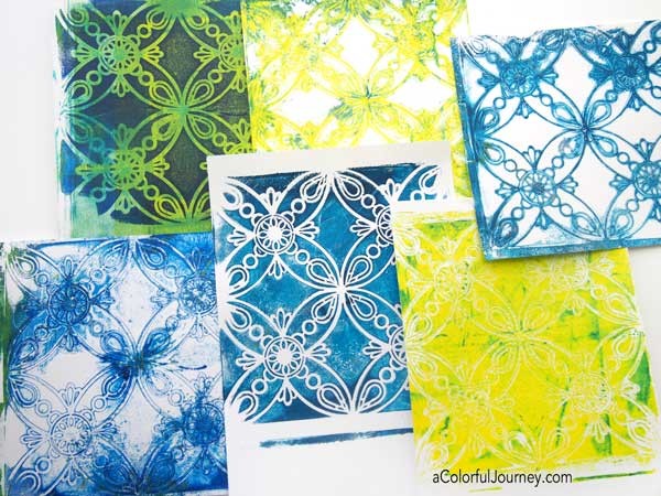 Gelli print with stencils