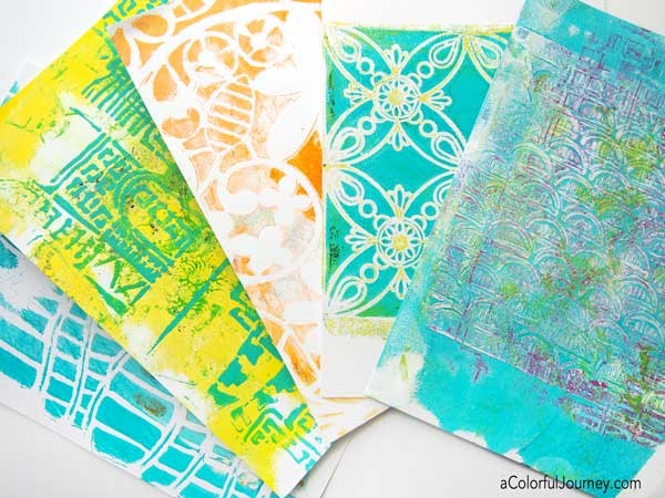 Gelli print with stencils