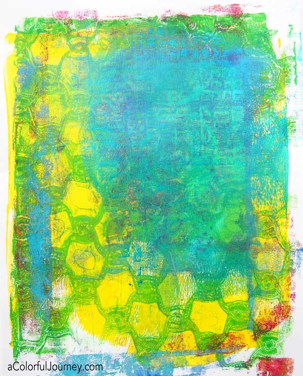 Gelli print with stencils