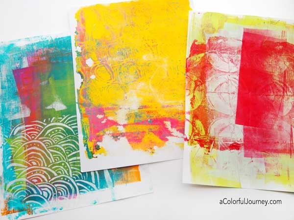 Gelli print with stencils