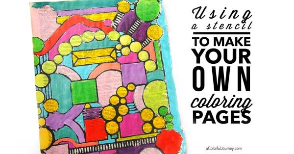 Using a stencil to make your own coloring pages 