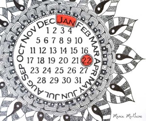 Doodled with a Never Ending Calendar Stencil