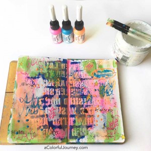 Le'ts Play video tutorial using old dried out rub ons in an art journal and link party!