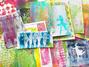 Reverse Gelli Printing® workshop with Silhouettes and Stencils with Carolyn Dube