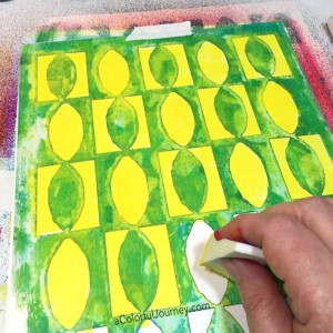 Video showing 3 ways to use a bold patterned stencil to get colorful looks easily!