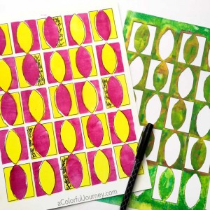 Video showing 3 ways to use a bold patterned stencil to get colorful looks easily!