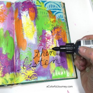 How to create an altered book art journal page with stencils