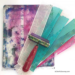 Video tutorial using supplies from the hardware store with a Gelli Plate® in an art journal for the Let's Play link party