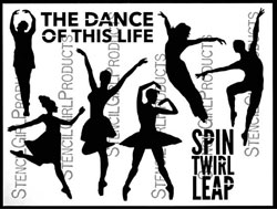 The Dance of This Life stencil and 6 masks by Carolyn Dube for StencilGirl Products