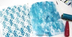 How to make textured and patterned Gelli prints® with cheap lace video for the week's Let's Play link party!