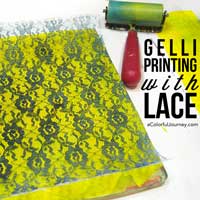 How to make textured and patterned Gelli prints® with cheap lace video for the week's Let's Play link party!