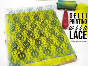 How to make textured and patterned Gelli prints® with cheap lace video for the week's Let's Play link party!